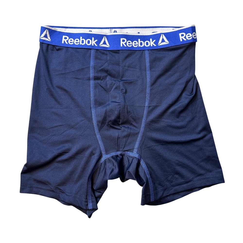 Reebok Boxer Briefs Boys XL 16/18 Navy Blue Performance Underwear Logo Waistband